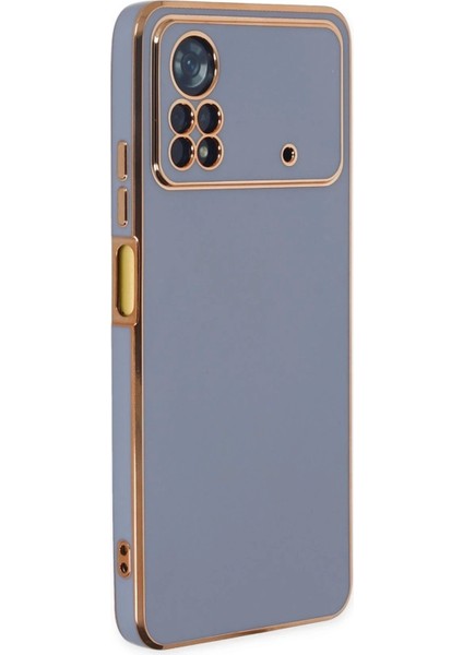 Newface Xiaomi Poco X4 Pro 5g Kılıf Volet Silikon - Mavi