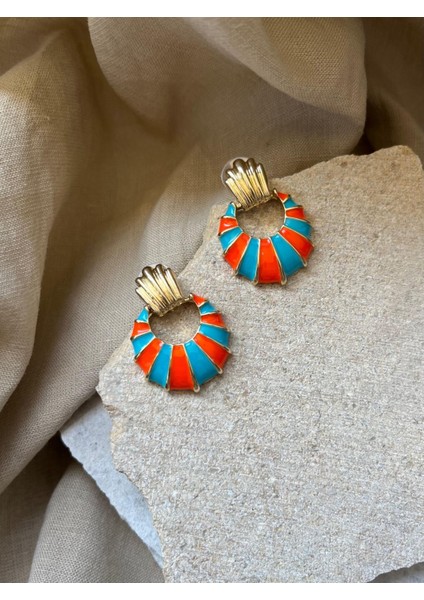 Turuncu Mavi Renkli Küpe fiyatları