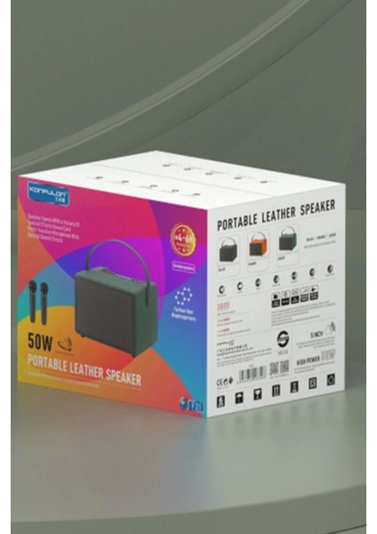 Konfulon F31 50W Sürücülü 2 Adet Mikrofonlu Bt 5.2 Kablosuz Hoparlör - Yeşil indirimleri