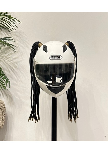 Motor & Motosiklet Siyah Çift Örgülü Saç Kask Dış Aksesuar fiyatları