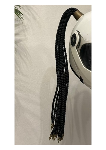 Motor & Motosiklet Siyah Çift Örgülü Saç Kask Dış Aksesuar indirimleri