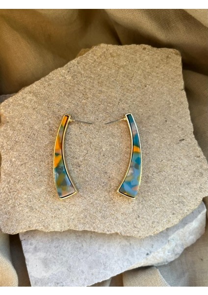 Renkli Kılıç Taş Küpe