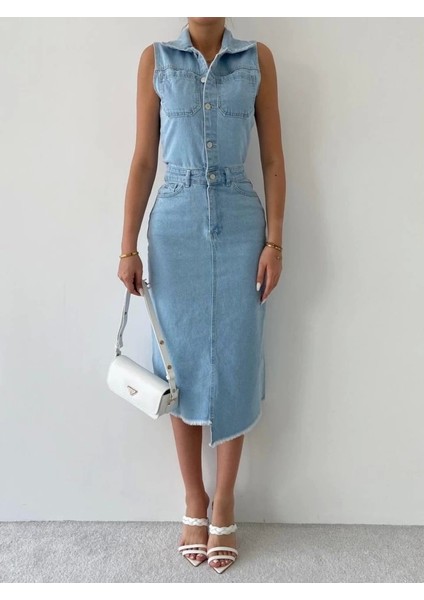 Meldia Jean Sıfır Kollu Elbise fiyatları