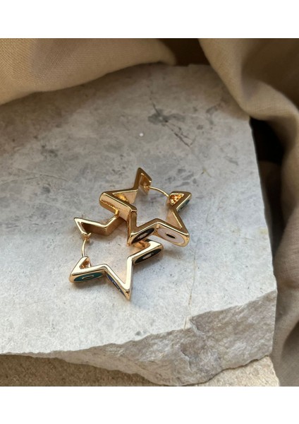 Altın Renkli Gözlü Yıldız Küpe fiyatları