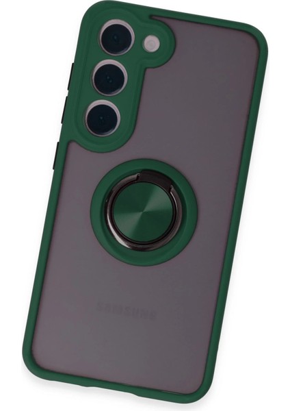 Samsung Galaxy S23 Kılıf Montreal Yüzüklü Silikon Kapak - Yeşil - SUAT3522-4268 modelleri