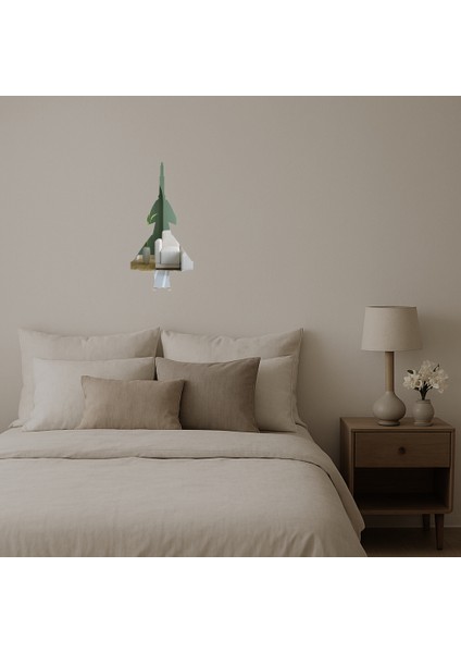 Sanatsal Uçak Figürlü Dekoratif Aynalı Tablo - SUAT2191-9770 fiyatları