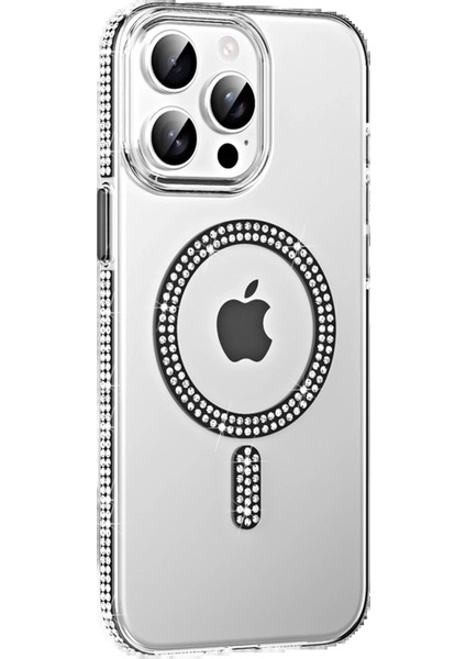 Apple iPhone 14 Pro Max Move Taşlı Magsafe Kapak - Siyah - SUAT9233-1019