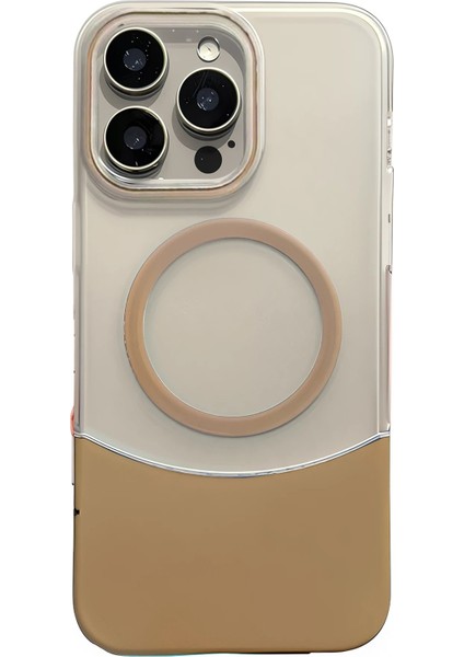 Apple iPhone 15 Pro Max Velar Magsafe Kapak - Çöl Titanyum - SUAT8872-3309