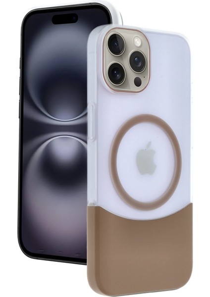 Apple iPhone 15 Pro Max Velar Magsafe Kapak - Çöl Titanyum - SUAT8872-3309 modelleri