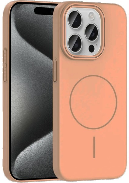 iPhone 15 Pro Max Broş Magsafe Kapak - Çöl Titanyum - SUAT9020-5012