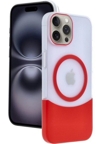 Apple iPhone 15 Pro Max Velar Magsafe Kapak - Kırmızı - SUAT8209-3117 modelleri