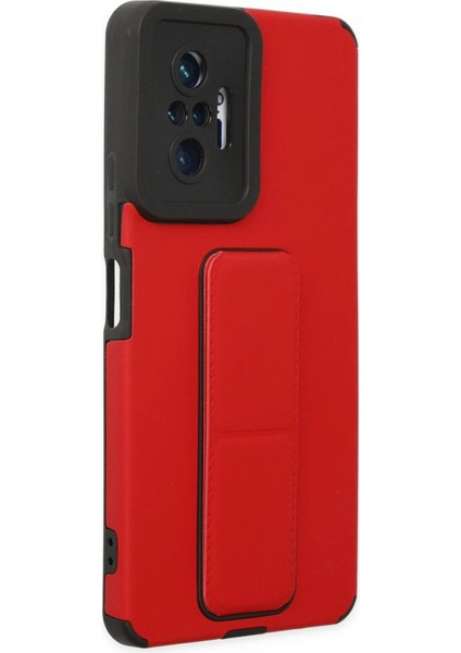 Xiaomi Redmi Note 10 Pro Kılıf Mega Standlı Silikon - Kırmızı - SUAT3721-1949 fiyatları