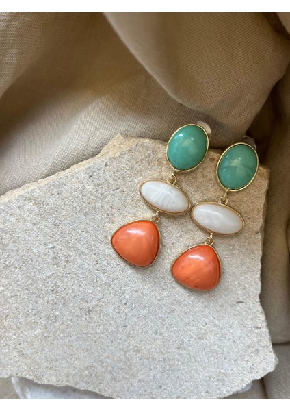 Sarkıt Üç Renkli Küpe