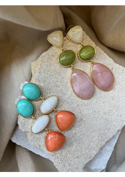 Sarkıt Üç Renkli Küpe modelleri