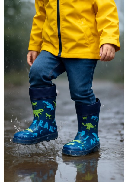 plastik Çocuk Bot Kar Botu Yağmur ve Kar Geçirmez Kürklü Bot