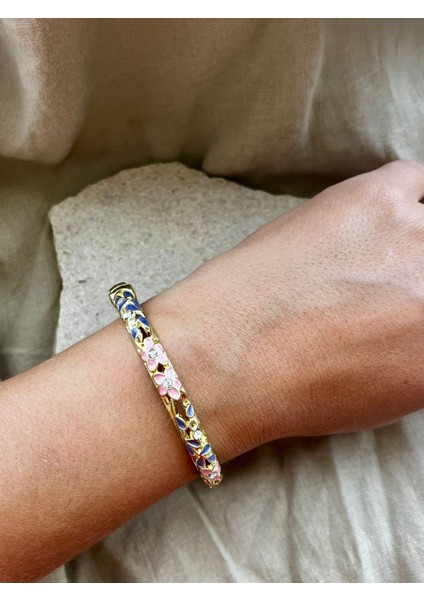 Altın-Pembe-Mor Renkli Mineli Kelepçe