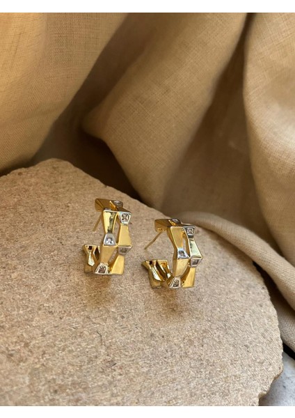 Taşlı Geometrik Küpe fiyatları