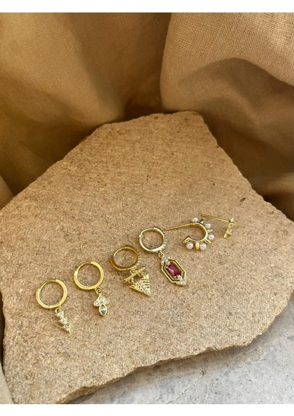 Inci Taşlı Altılı Küpe fiyatları