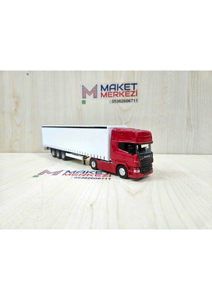25 cm uzunlukta 1/64 ölçek Kırmızı SCANIA R730 TIR MAKETİ (firma ismi yazılabilir) fırsatları