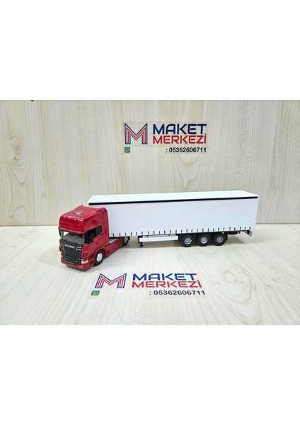 25 cm uzunlukta 1/64 ölçek Kırmızı SCANIA R730 TIR MAKETİ (firma ismi yazılabilir) indirimleri