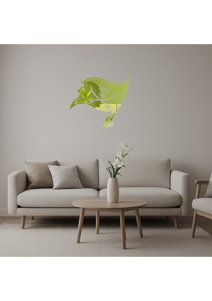 Macera ve Özgürlüğün Simgesi Olan Korsan Bayrağı Dekoratif Altın Aynalı Tab - SUAT5691-402