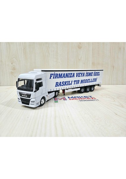 25 cm uzunlukta 1/64 ölçek Beyaz MAN TGX TIR MAKETİ (firma ismi yazılabilir)