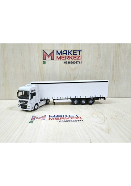 25 cm uzunlukta 1/64 ölçek Beyaz MAN TGX TIR MAKETİ (firma ismi yazılabilir) fırsatları