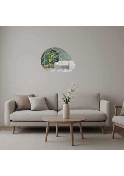 Dekoratif Deniz Kabukları Duvar Aynalı Tablosu - SUAT7007-9680