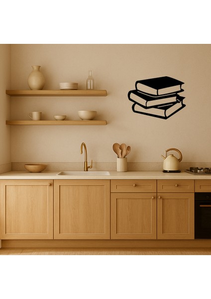 Kitap Yığını Temalı Dekoratif Mdf Tablo - SUAT5422-5930 fiyatları