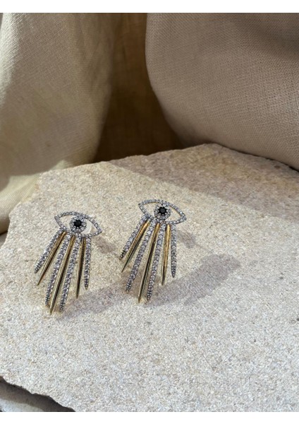 Gözlü Taşlı Küpe