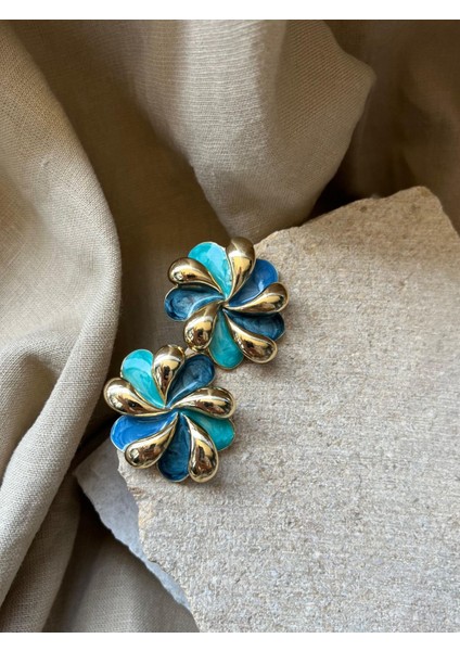 Sarı Yeşil Çiçek Küpe fiyatları