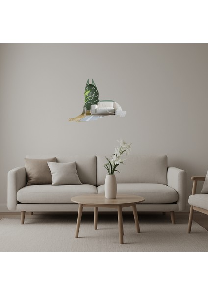 Şık Köpek Silüetli Aynalı Tablo - SUAT6633-8062