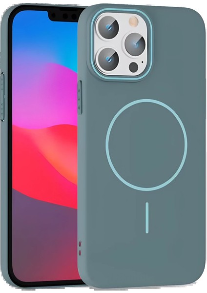 iPhone 14 Pro Max Broş Magsafe Kapak - Turkuaz - SUAT4476-9635