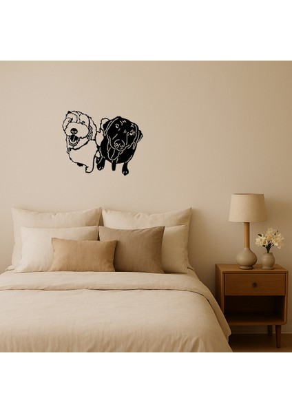 Küçük Köpekler Mdf Dekoratif Duvar Tablosu - SUAT3394-1891
