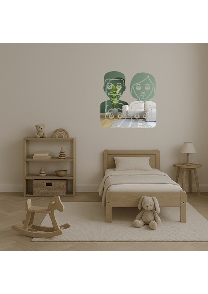 Iç Mekan Dekoratif Aile: Anne Baba ve Oğullar Emoji Aynalı Tablosu - SUAT8799-4096 fırsatları