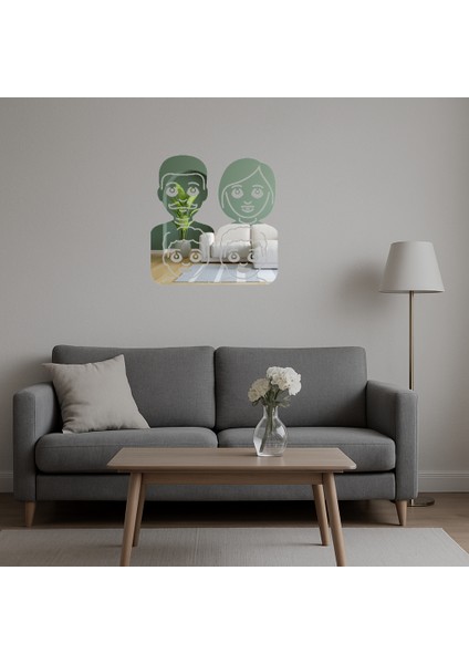 Iç Mekan Dekoratif Aile: Anne Baba ve Oğullar Emoji Aynalı Tablosu - SUAT8799-4096 indirimleri