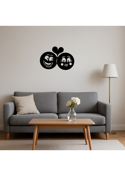 Romantik Çift Emoji Mdf Dekoratif Tablo - SUAT8345-2018 fırsatları