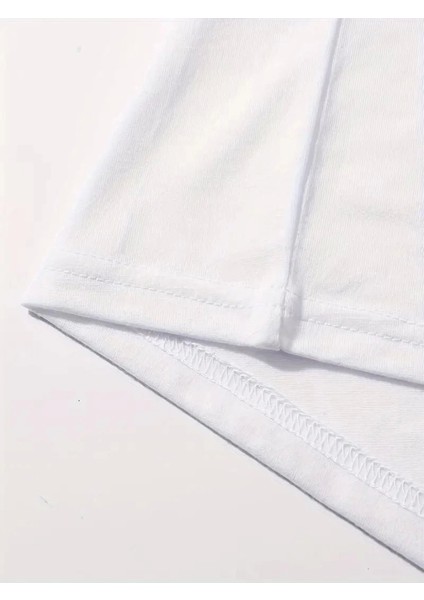 Baskılı Oversize Bisiklet Yaka T-Shirt - Beyaz fiyatları