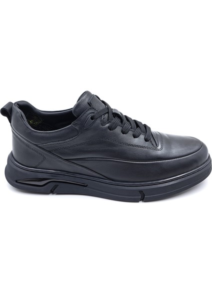 M22052 Hakiki Deri Yumuşak Taban Erkek Siyah Konfor Ayakkabı