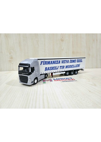 25 cm uzunlukta 1/64 ölçek gri VOLVO FH4 TIR MAKETİ (firma ismi yazılabilir)