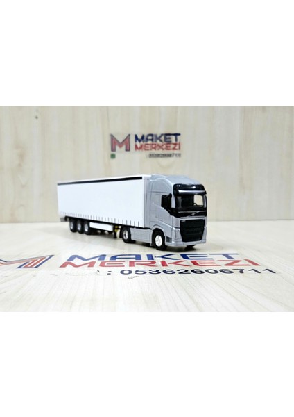 25 cm uzunlukta 1/64 ölçek gri VOLVO FH4 TIR MAKETİ (firma ismi yazılabilir) fiyatları