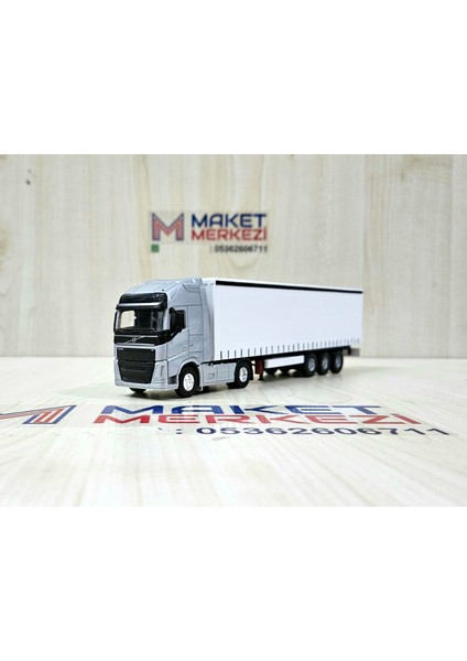 25 cm uzunlukta 1/64 ölçek gri VOLVO FH4 TIR MAKETİ (firma ismi yazılabilir) modelleri