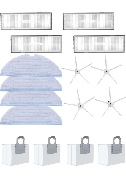 Roborock S7,s7 Plus,s7 Max V, S7 Maxv Ultra, S7 Pro Ultra Robot Süpürge Uyumlu 16'lı Yedek Parça Seti