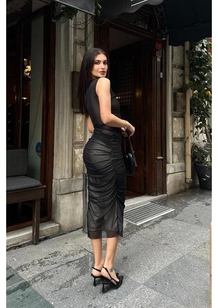 Cindy Transparan Tül Elbise 2683-8 fiyatları