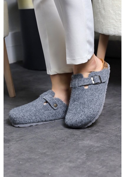 Doğal Mantar Taban Ithal Keçe Unisex Anatomik Ark Destekli Ev & Ofis Terlik