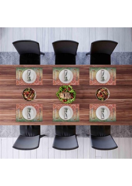 Bahar Konseptli Kumaş Amerikan Servis 4'lü Set 35X50CM (Keten, Ulusl. Yıkama ve Solmama Sertifikası) fırsatları