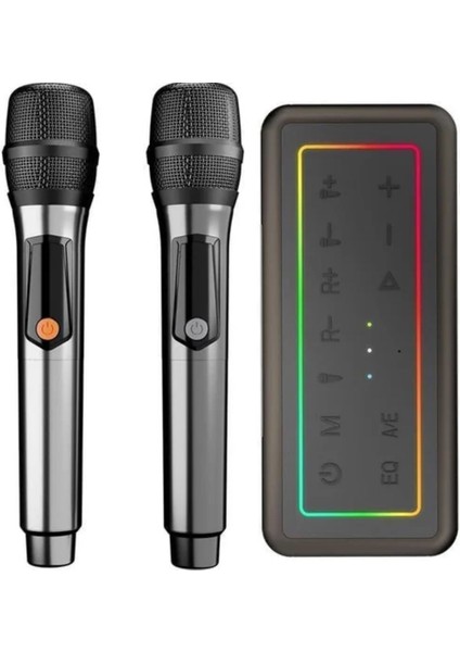 Microlab M60 Vega 100W Rgb 2 Adet Kablosuz Mikrofonlu Bluetooth Karaoke Hoparlör (15.000MAH Batarya)