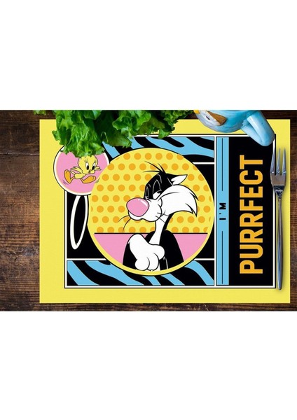 Tweety Teams Kumaş Amerikan Servis 4'lü Set 35X50CM (Warner Bros Lisanslı Ürün, Keten Kumaş) fiyatları
