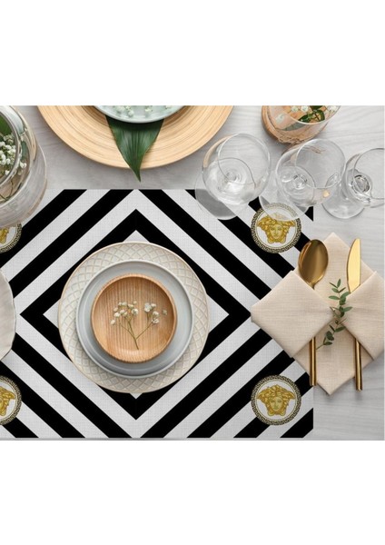 Figüratif Desen Kumaş Amerikan Servis 4'lü Set 35X50CM (Keten, Ulusl. Yıkama ve Solmama Sertifikası) fiyatları