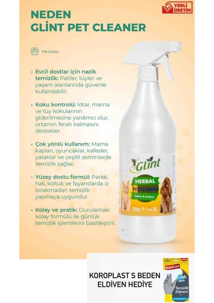 Pet Cleaner 1 Litre Koroplast Temizlik Eldiveni Hediyeli fiyatları